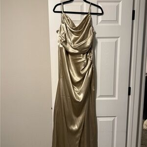 Birdy Grey | Dresses | Lydia Shiny Satin Dress Neutral Champagne | Poshmark